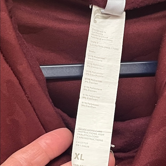 Fabletics Maroon Lotta Cocoon Hoodie SzXL - Picture 4 of 7